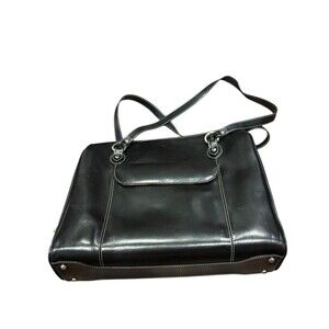 McKlein Glenview Women's Black Leather Inner Pockets Organizer Laptop Briefcase